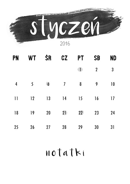 kalendarz 2016